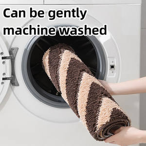 <span class=keywords><strong>Tapis</strong></span> de bain moderne en polyester floqué, écologique, absorbant et antidérapant pour salle de bain, chevet, entrée, couloir – Doux et confortable - Product Image 4