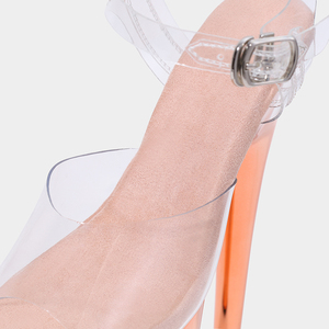 <span class=keywords><strong>Sandali</strong></span> con <span class=keywords><strong>Tacco</strong></span> <span class=keywords><strong>Alto</strong></span> 20 Cm, Tomaia Trasparente, Scarpe da Pole Dance per Modelli di Moda - Product Image 3