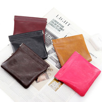 Pochette de rangement en cuir à fermeture automatique avec ressort, mini porte-monnaie à bouton-pression, logo personnalisé, sac portable pour cosmétiques et boucles d'oreilles, vente en gros