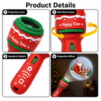 Lampe torche de projection de Noël avec 24 images, jouet éducatif pour enfants, Père Noël, rennes, bonhomme de neige, fête de fin d'année, cadeau