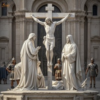 Religion chrétienne catholique célèbre grande pierre sculpter jésus 14 Station douzième station marbre blanc jésus meurt croix Sculpture