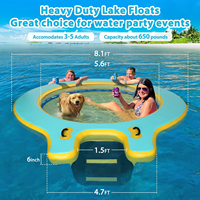 Hamac aquatique gonflable, flotteurs de lac, ponton flottant gonflable rond avec rampe pour chien, anneau flottant Sunchill, hamac de piscine pour bronzer