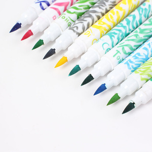 Fournitures de bureau et scolaires, ensemble de stylos pinceaux à pointe souple pour aquarelle, en plastique, personnalisés, à double pointe, pour dessin, peinture, graffiti, multiples - Product Image 1