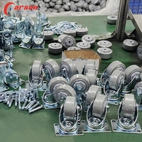 Roulettes pivotantes en zinc de moyenne capacité avec roulement à billes, roue en caoutchouc Performa de 5 pouces de diamètre, capacité de charge de 136 kg, roulettes industrielles
