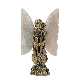 Ángel <span class=keywords><strong>de</strong></span> Amatista Natural con Diseño <span class=keywords><strong>de</strong></span> Flor <span class=keywords><strong>de</strong></span> Cerezo para Calma, Protección Energética y Positividad, Decoración para el Hogar - Product Image 4