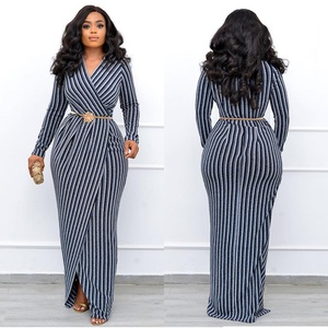 Robes de soirée élégantes les plus vendues pour femmes, robe de fête sexy à rayures dorées et argentées, robe longue formelle - Product Image 4