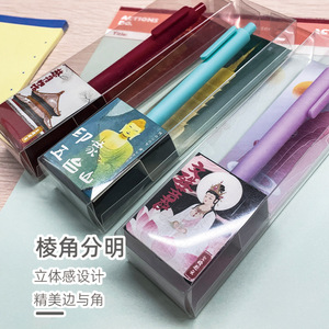 Folding Plastic <b>Box</b> Transparent Custom Logo Gift Packaging For <b>Pens</b> Business Gifts Single PVC With Paper Card - Product Image 3