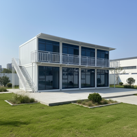 Maison conteneur modulaire détachable à 3 chambres et 2 étages, entièrement en acier, design contemporain, respirante, assemblage rapide, hôtel portable