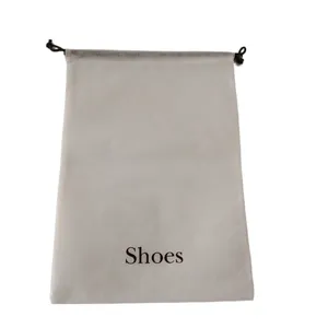 ready to ship recycled non woven drawstring shoe dust bag with logo hotel drawstring shoe storage bag