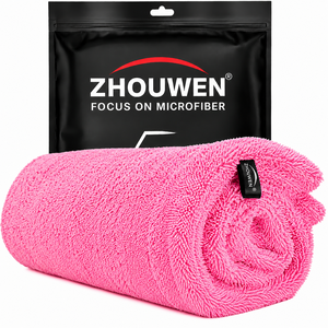 Toalla <span class=keywords><strong>de</strong></span> microfibra <span class=keywords><strong>de</strong></span> poliéster Zhouwen para lavado <span class=keywords><strong>de</strong></span> coches, súper absorbente, 1400 GSM, <span class=keywords><strong>de</strong></span> doble cara con bucle retorcido, paño <span class=keywords><strong>de</strong></span> detallado para secado <span class=keywords><strong>de</strong></span> coches - Product Image 1