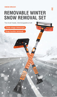 Kit de balai et grattoir à neige portable et détachable tout-en-un pour voiture, camping et utilisation d'urgence en extérieur