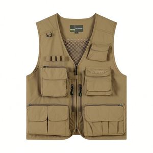 Gilet de pêche sur mesure de haute qualité, fabrication en usine, gilet multi-poches, vêtements de tir, veste sans manches pour homme - Product Image 4