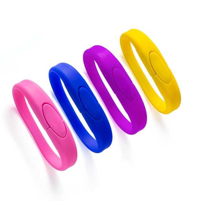 Custom Logo Silicone Bracelets Debossed Color Fill Printing Service Small Bulk Orders Promotional Advertising Gifts USb Band