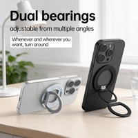 Support de téléphone magnétique à double anneau, usinage de précision CNC en métal, rotation infinie à 360°, réglage multi-angles, aimant puissant N52