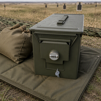 Boîte à munitions ronde avec serrure à combinaison, pour la chasse en plein air, étanche, portable, durable, grande capacité, étui de rangement pour munitions