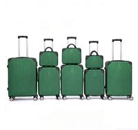 Ensemble de 8 valises trolley ABS avec serrure à combinaison, valise cabine, trousse de toilette, sac à doublure polyester, antivol, personnalisable, vente en gros