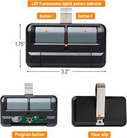 Control Remoto 892LT para Abridor de Puerta de Garaje, Control Remoto de Aprendizaje de 2 Botones Security+ 2.0, Reemplaza a los Modelos 811lm, 361lm, 61lm, 315Mhz/390Mhz