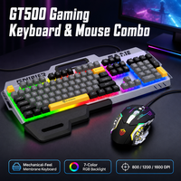 Ensemble clavier et souris de jeu SHIPADOO GK50, 104 touches, souris sans fil 1600 DPI, anti-chute, ergonomique, touches multimédias FN