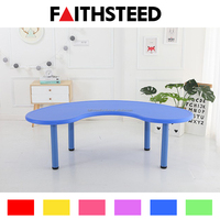 Table en forme de rein pour enfants, bureau d'apprentissage pour salle de jeux avec coins arrondis, idéale pour la salle de classe des tout-petits, utilisation en groupe à la maison ou à l'école