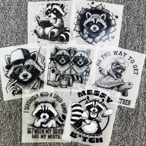 <span class=keywords><strong>Pegatinas</strong></span> de Transferencia Térmica DTF Personalizadas con Diseño de Mapache Travieso y Satírico, Listas <span class=keywords><strong>para</strong></span> Imprimir en <span class=keywords><strong>Ropa</strong></span> - Product Image 2