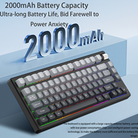 Nouveau clavier mécanique GK75 authentique à trois modes, rétroéclairage RGB, interrupteurs interchangeables à chaud, USB Type-C, anti-ghosting 3 touches, bouton rotatif pour le gaming