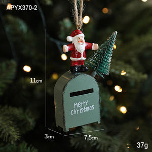 Nouveaux ornements décoratifs peints en fer <span class=keywords><strong>de</strong></span> style <span class=keywords><strong>de</strong></span> Noël pour arbre <span class=keywords><strong>de</strong></span> Noël, père Noël et boîte aux lettres-Décorations <span class=keywords><strong>de</strong></span> vacances - Product Image 3
