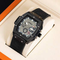 Montre automatique mécanique pour homme, boîtier tonneau, bracelet en acrylique, cadran à aiguilles lumineux, nouvelle montre explosive 2026