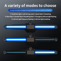 Feu de signalisation stroboscopique LED sans fil à énergie solaire pour voiture, avec détection de vibration, lumière bleue respirante intelligente, décoration et sécurité