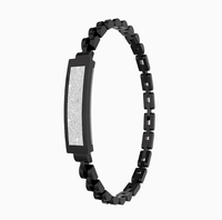 Bracelet intelligent sans écran, bijou connecté avec chaîne de pierres précieuses, moniteur de santé Bluetooth, podomètre pour adultes et personnes âgées, universel