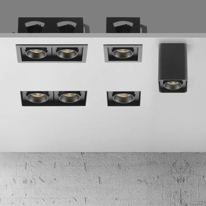 <span class=keywords><strong>Interior</strong></span> Trimless <span class=keywords><strong>LED</strong></span> Empotrable Downlight con Rejilla de doble cabezal Montaje en techo Sin marco Foco ajustable - Product Image 1