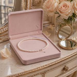 Collana in Stile Pastorale con Perle d'Acqua Dolce Naturali e Lega Metallica |   Collana girocollo di perle di riso da 6-8 mm |   Gioielli con Perle Bianche <span class=keywords><strong>Crema</strong></span> ad Alta Lucentezza | - Product Image 4