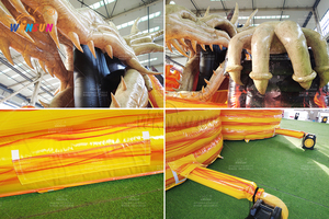 Castillo Inflable Comercial Personalizado de PVC de la Fábrica WINSUN con Pista de Obstáculos de Dinosaurios, Pared de Escalada y Tobogán - Product Image 6
