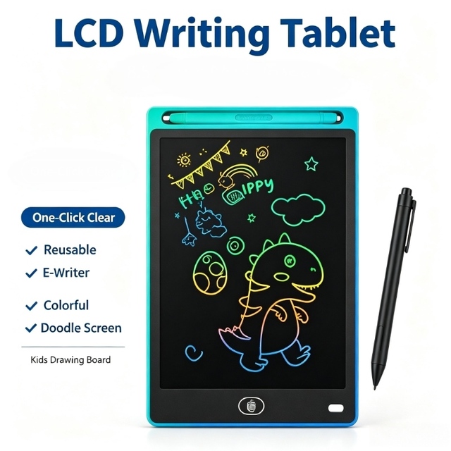 Colorful LCD Writing Tablet 8.5 Inch Drawing Board Doodle Pad Erasable Sketch Pad Pressure Sensitive for Kids Art