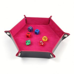 Custom PU Leather Folding Hexagon Dice Tray for RPG, DND, and Tabletop <b>Games</b> - Durable and Portable Design - Product Image 4