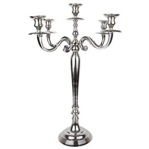 Candelabro de Cristal de Lujo con Cuentas, Portavelas de Metal Plateado, Elegante Candelabro Alto para Decoración de Centro de Mesa de Boda - Product Image 6