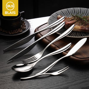 Ensemble de couverts de haute qualité, écologiques, BLAIS/ODM, en acier inoxydable 304, finition miroir argenté, style occidental nordique européen, pour hôtel - Product Image 4