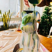 Sculpture DIY de haute qualité, ours en blocs 1000% de 27cm, 35cm, 50cm, ornements de jardin fluides avec peintures à couler