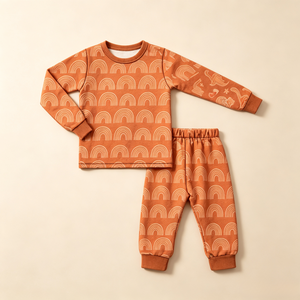 Conjunto de Pijama de 2 Piezas para Niñas, Algodón y Elastano, Cuello Redondo, Manga Larga, Ropa de Dormir para el Hogar, con Diseño Personalizado - Product Image 2