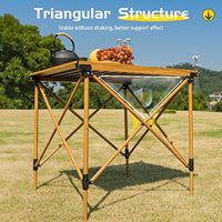 Table pliante d'extérieur en aluminium Whitsunday, hauteur réglable de 20,4 à 25,6 pouces, table de camping portable pour 4 personnes, table de pique-nique, mobilier d'extérieur