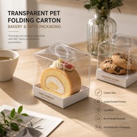 Boîte en plastique PET transparente personnalisée, emballage pour sandwichs, boulangerie, conteneur alimentaire jetable transparent, emballage pour plats à emporter