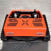 Tondeuse à gazon robotisée télécommandée, homologuée CE EPA, pour tous terrains, avec chenilles en caoutchouc agricoles