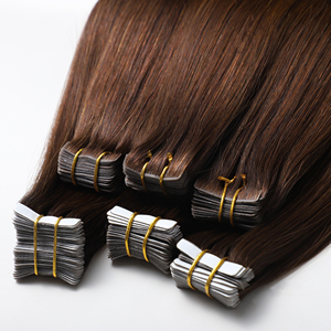 Grosir 100 Virgin tingkat 12A rambut manusia pita injeksi ganda ekstensi rambut alami pita tak terlihat Remy dalam ekstensi - Product Image 5