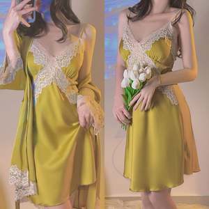 Sfy9493 Conjunto de Lencería Sexy al por Mayor para Mujer, Tallas Grandes, con Bordado Fino de Encaje, Tirantes Acolchados, Camisón y Bata, Ropa de Dormir - Product Image 5