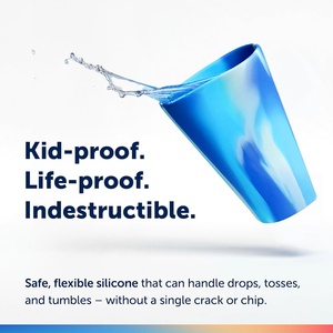 16oz BPA-Free Silicone Water <b>Cup</b> Unbreakable Coffee <b>Cup</b> Silicone Pint Glass <b>Reusable</b> Drinking <b>Cups</b> - Product Image 3