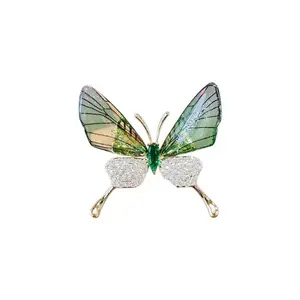 Popular borboleta broche anti-exposição inseto corpete acessórios das mulheres acrílico transparente asas roupas pin