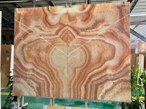 Boton đá tự nhiên đá đánh bóng trong suốt vàng rồng tấm đá cẩm thạch với màu hồng tĩnh mạch onyx đá gạch - Product Image 4