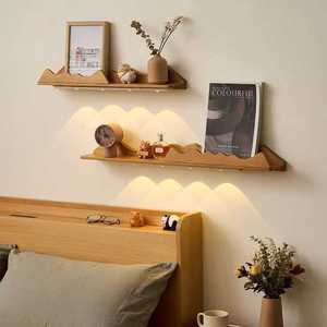Mountain Outline Wall <b>Shelf</b> Nordic Style Solid Wood Wall <b>Rack</b> For Bedroom Living Room Display Storage - Product Image 1
