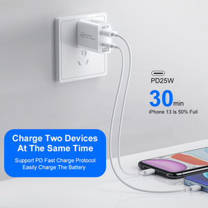 25W USB C sạc PD + 18W QC3.0 sạc nhanh Loại C PD tường Sạc 3 Pin Anh cắm 25W USB-C Power Adapter - Product Image 2