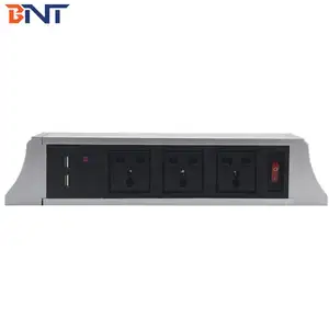 BNT-toma de corriente oculta horizontal de buen diseño, sala de reuniones multifuncional integrada con USB e interruptor debajo del zócalo de escritorio