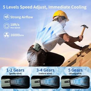 Ventilateur Socool 4000mAh Mini Ventilateur Rechargeable Portable à Clipser sur le Cou avec Lumière LED pour Voiture et Usage Domestique - Product Image 3